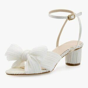 MUCCCUTE • Bow knot heeled sandals ankle buckle strap chunky heels